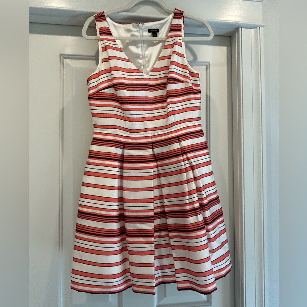 Ann Taylor Pink and White Striped Mini Dress